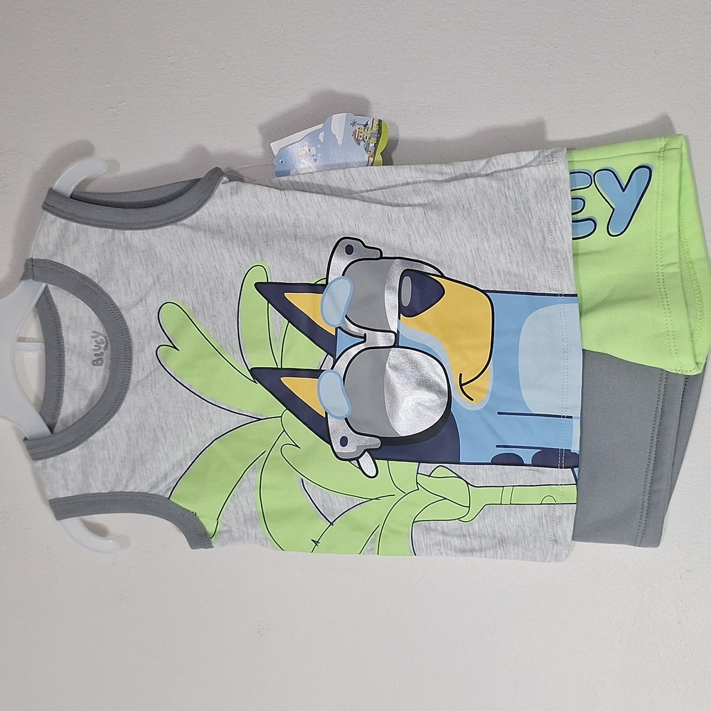Kids Bluey Cartoon Tank Top and Shorts Summer Set Size 4T - Picture 1 of 8